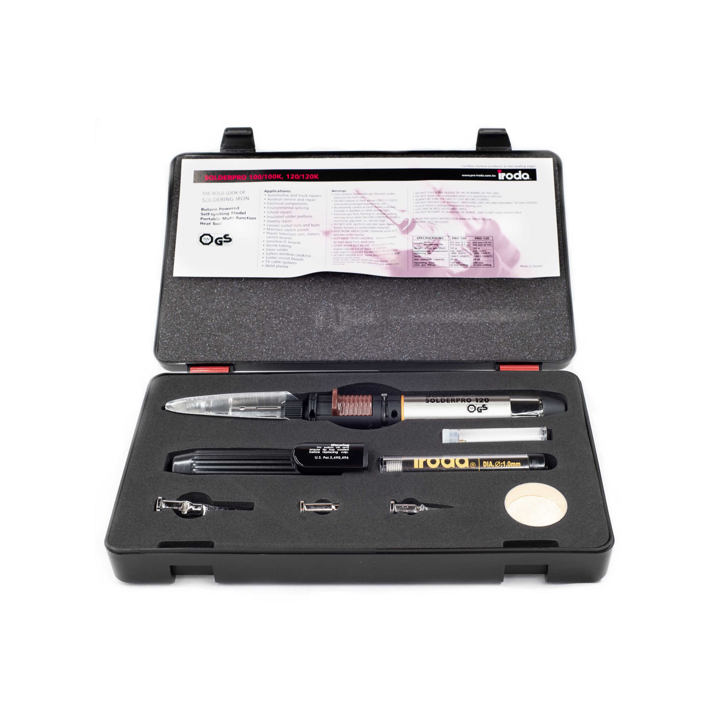 Iroda Solderpro 120K Cordless Butane Soldering Iron Kit\burn in knife