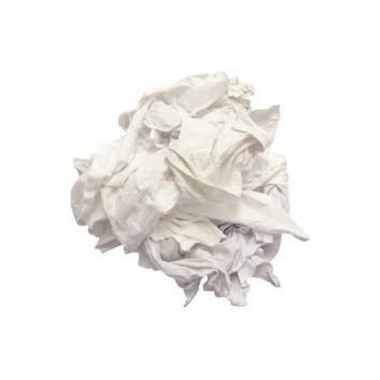 10 lb. BOX OF WHITE T-SHIRT RAGS