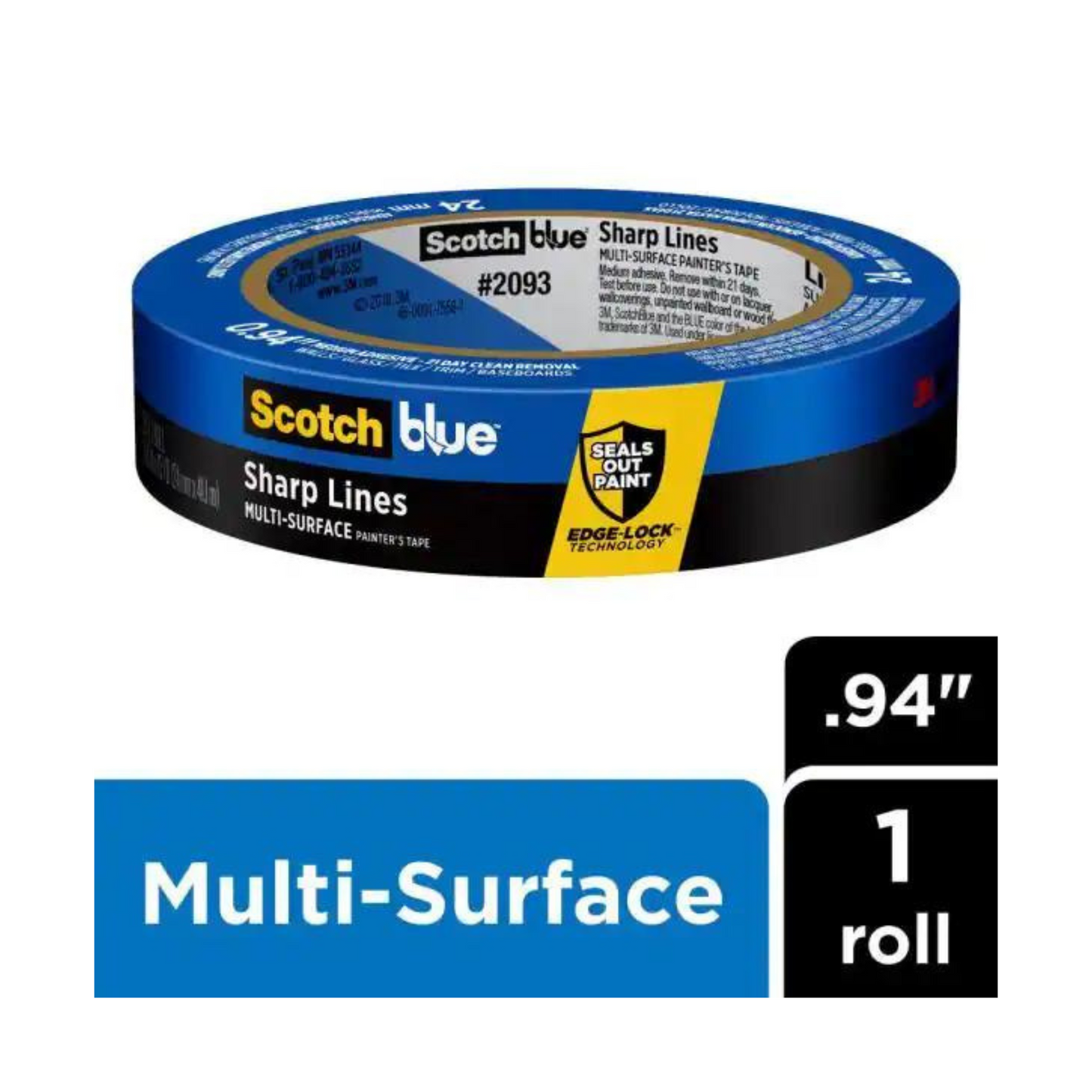 1" scotch blue tape sharp lines
