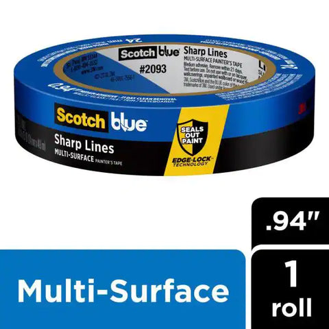 1" scotch blue tape sharp lines